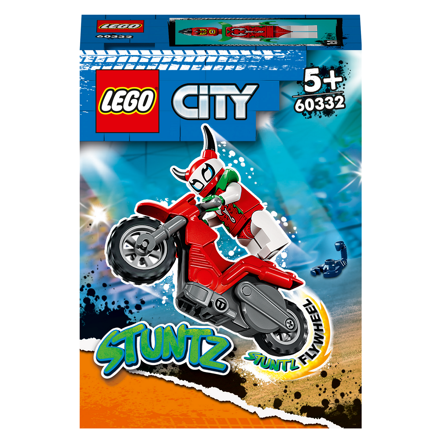 Конструктор LEGO City Безрозсудний трюковий мотоцикл зі скорпіоном, 15 деталей (60332) - фото 1