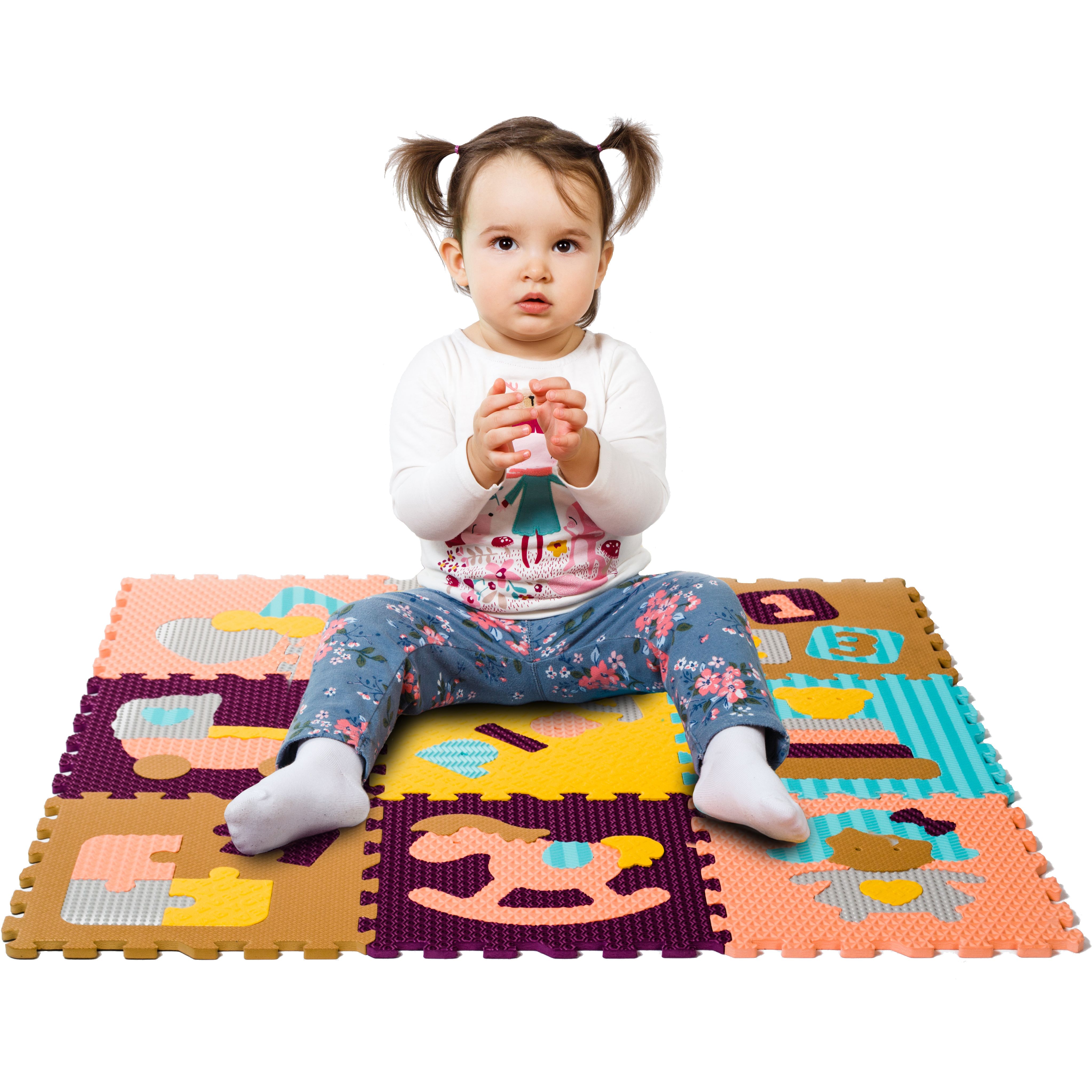 Ігровий килимок-пазл Baby Great Цікаві іграшки, 92х92 см (GB-M1601) - фото 2