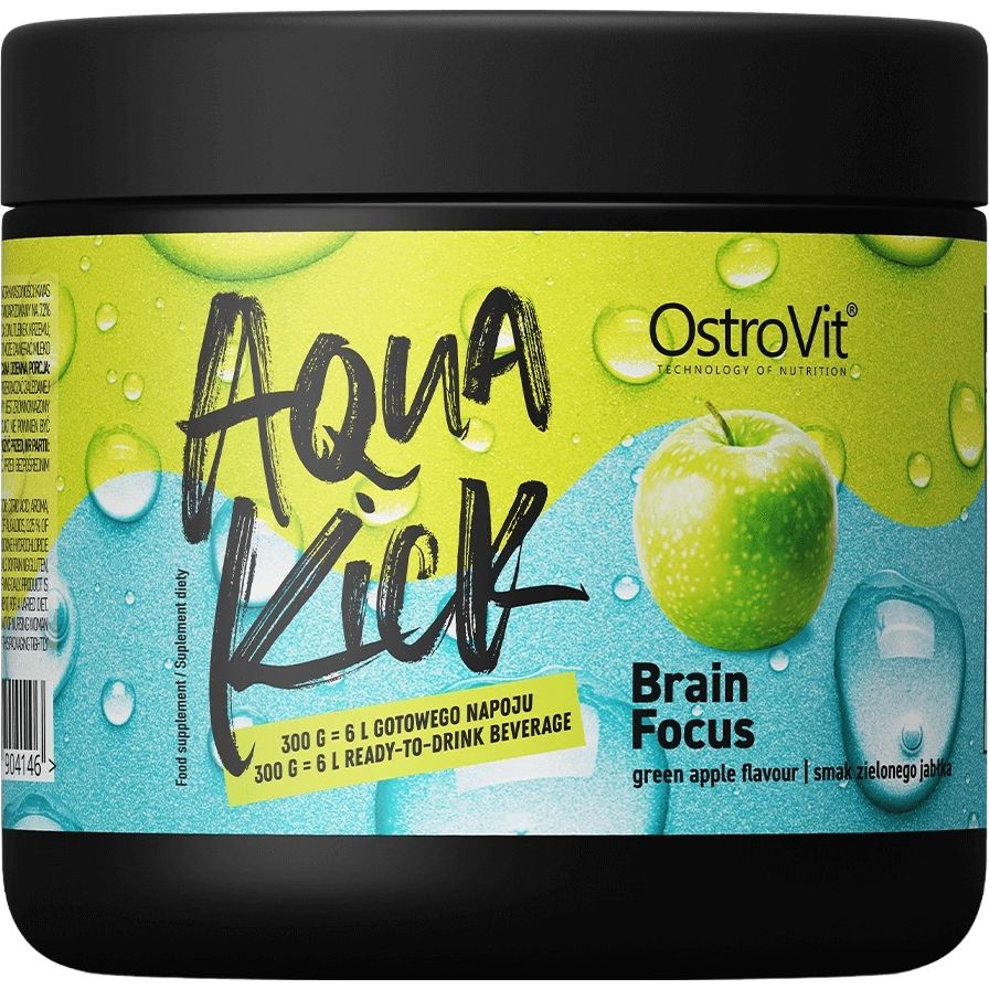 Вітамінний комплекс OstroVit Aqua Kick Brain Focus Зелене яблуко 300 г - фото 1