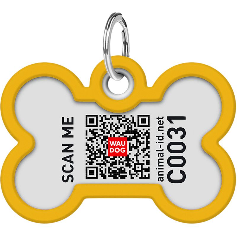 Адресник для собак і котів Waudog Smart ID з QR паспортом Градієнт помаранчевий 4х2.8 см - фото 4