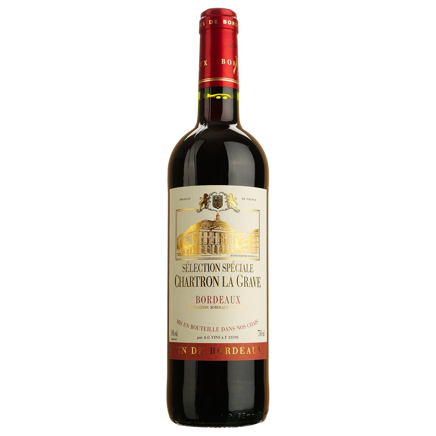 Вино Chartron La Grave Bordeaux AOP, красное, сухое, 0,75 л - фото 1