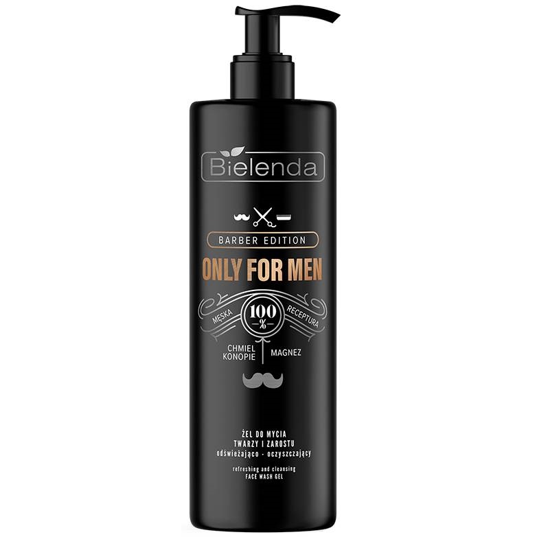 Освежающий и очищающий гель для умывания Bielenda Only for men Barber Edition для лица и бороды, 190 мл - фото 1
