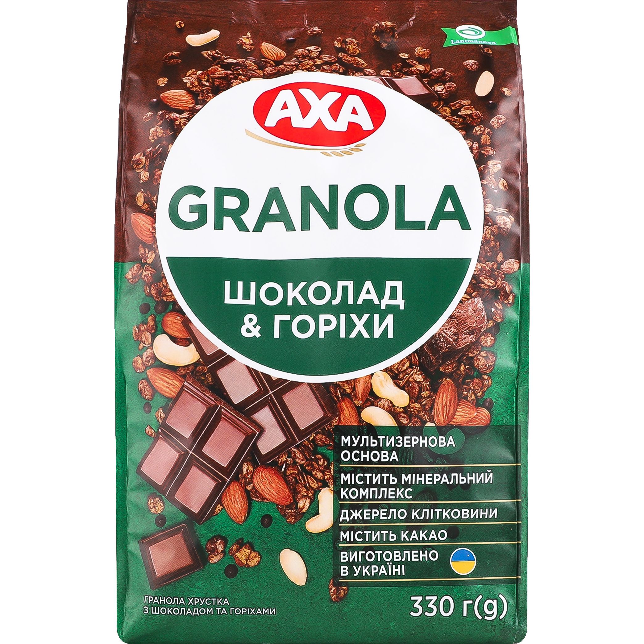 Гранола AXA хрустящая с шоколадом и орехами 330 г (947115) - фото 1