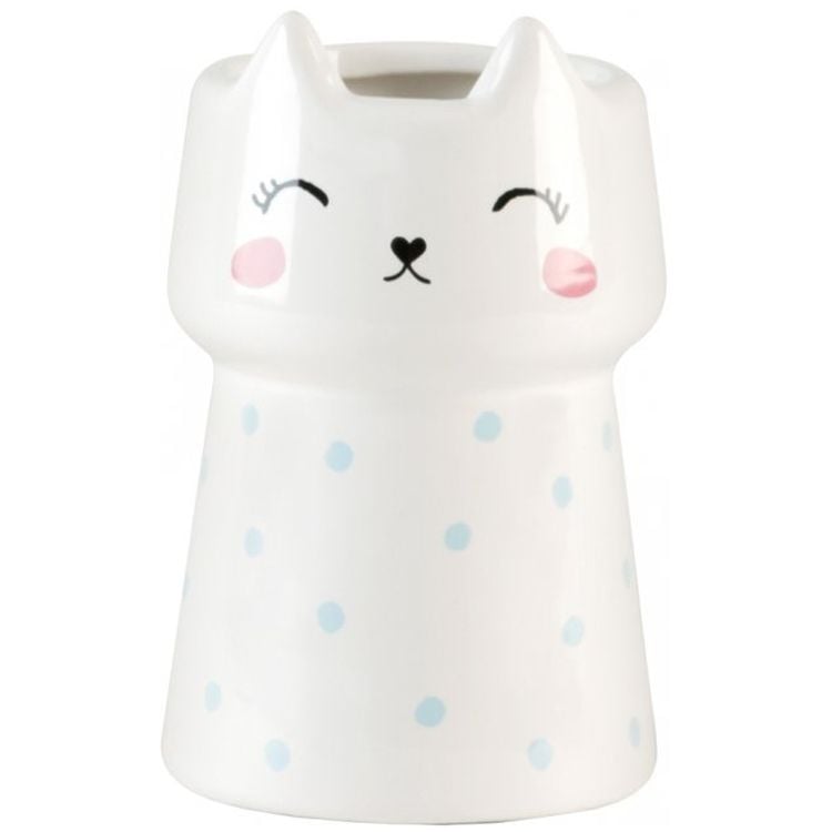 Подставка для зубных щеток МВМ My Home Cute cat, белый (BA-21 WHITE) - фото 1