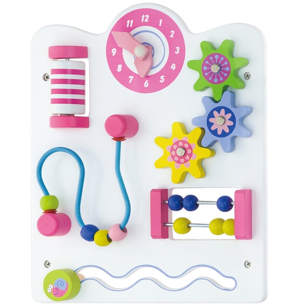 Детские ходунки-каталка Viga Toys с бизибордом, розовый (50178) - фото 2