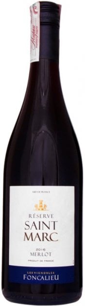 Вино Saint Marc Reserve Merlot красное сухое, 0,75 л, 13,5% (740666) - фото 1