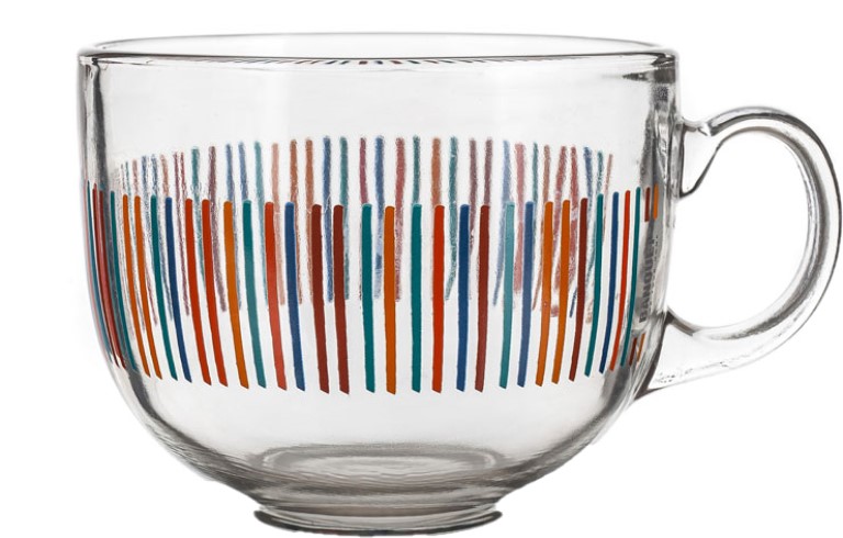 Чашка стеклянная Banquet Malaga Stripes, 435 мл - фото 1
