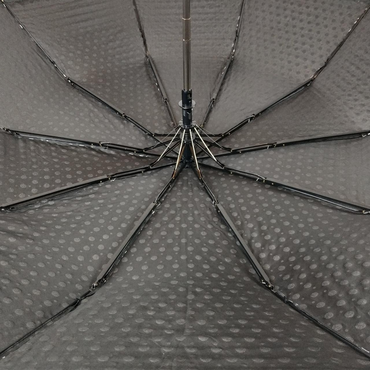 Женский складной зонтик полуавтомат S&L 101 см черный - фото 5