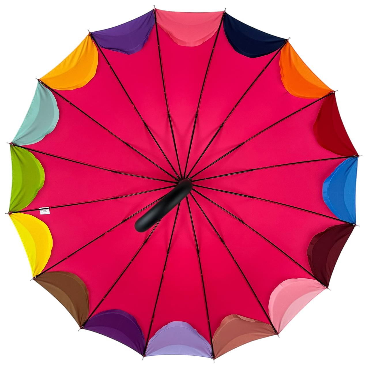 Жіноча парасолька-палиця напівавтомат Susino 102 см рожева - фото 4