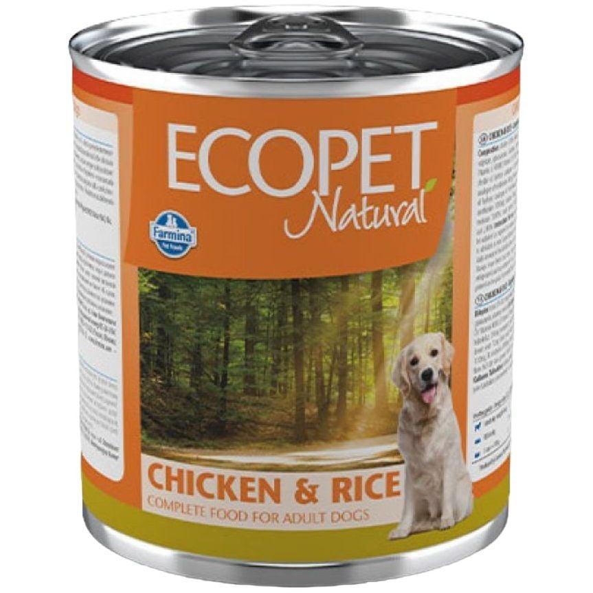 Вологий корм для дорослих собак Farmina Ecopet Natural Dog Chicken&Rice, з куркою та рисом, 300 г - фото 1