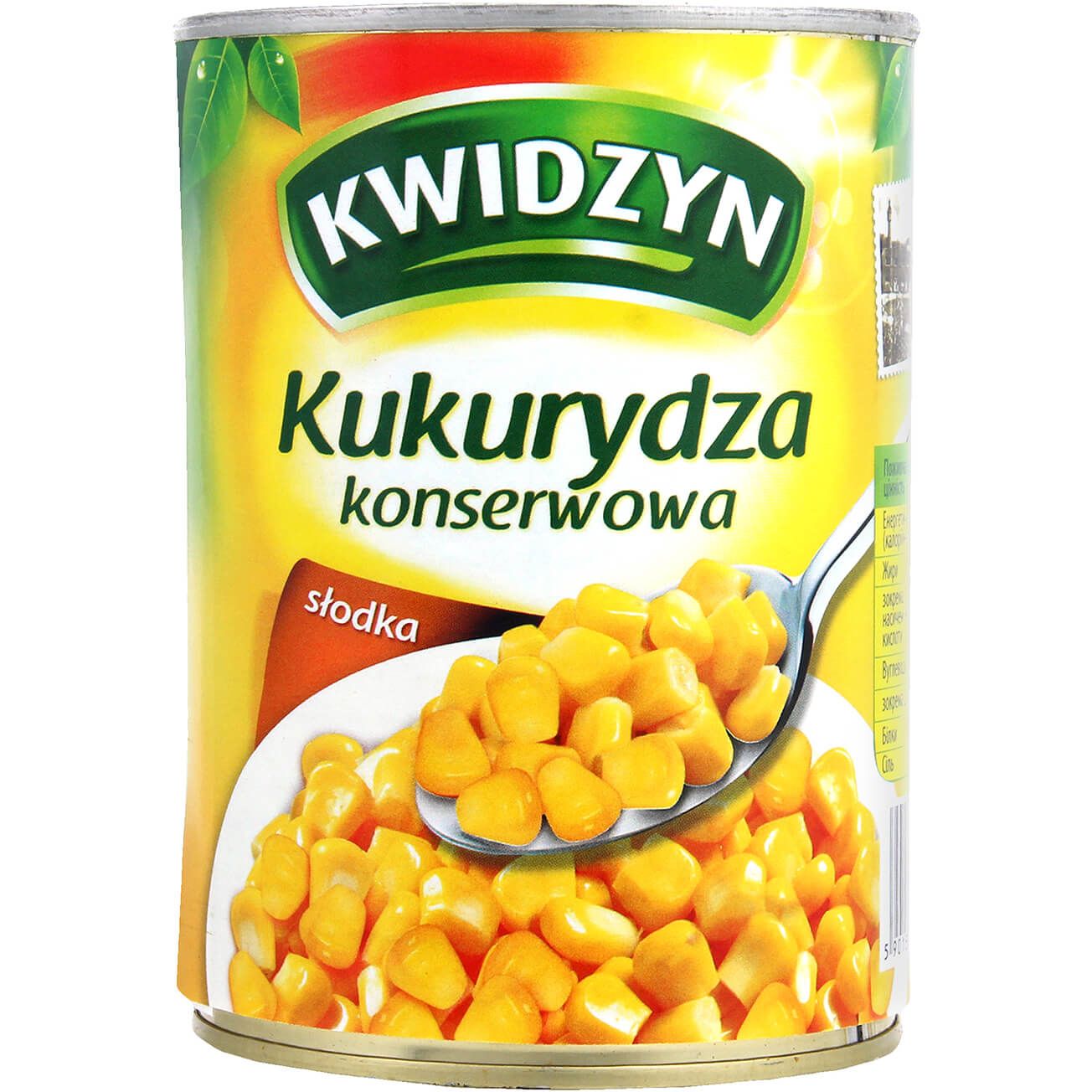 Набір: кукурудза цукрова Kwidzyn консервована 400 г + горошок зелений Kwidzyn консервований 400 г - фото 2