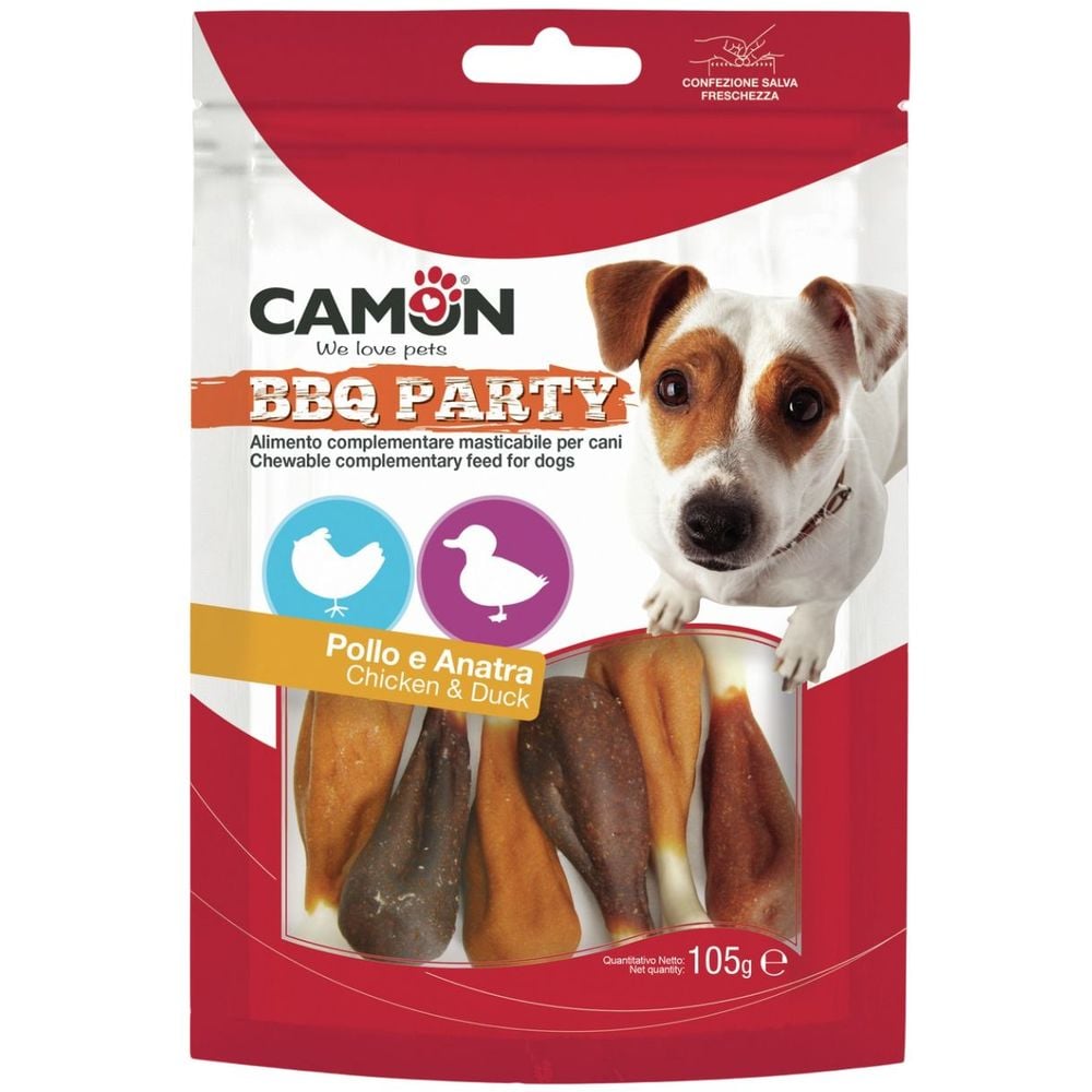 Ласощі для собак Camon BBQ Party Стегна курки та качки 105 г - фото 1
