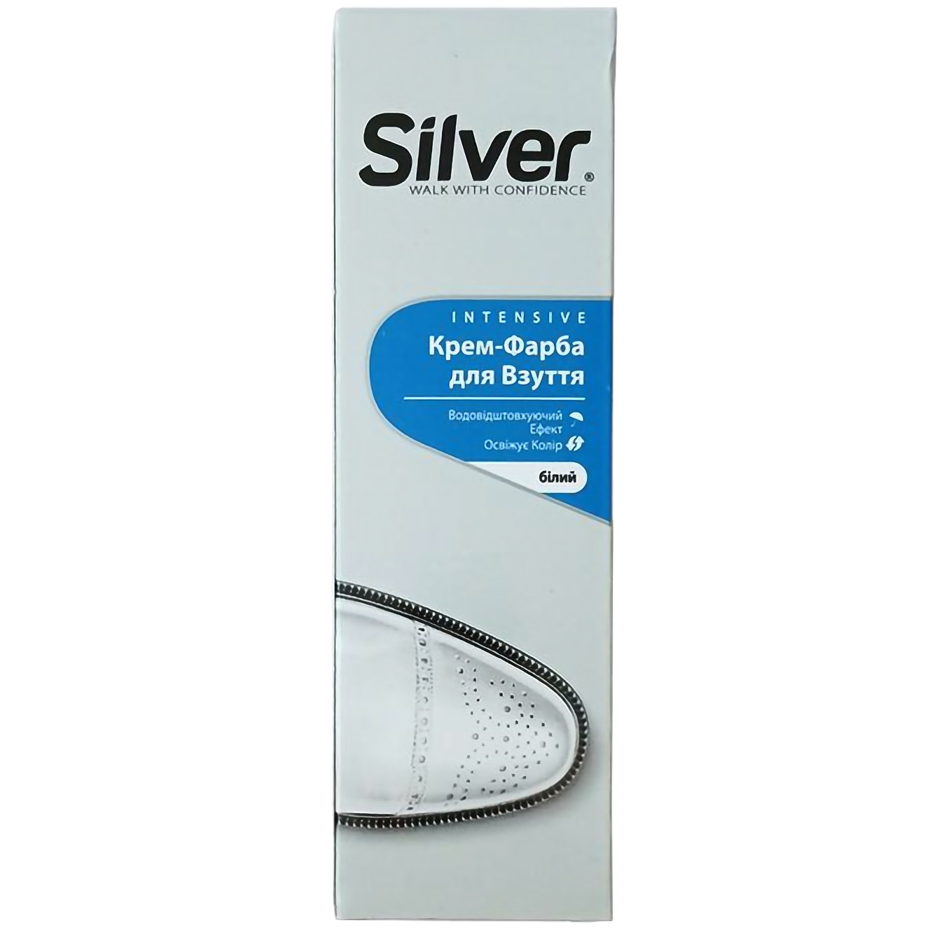 Крем-фарба для взуття Silver, біла, 75 мл - фото 1