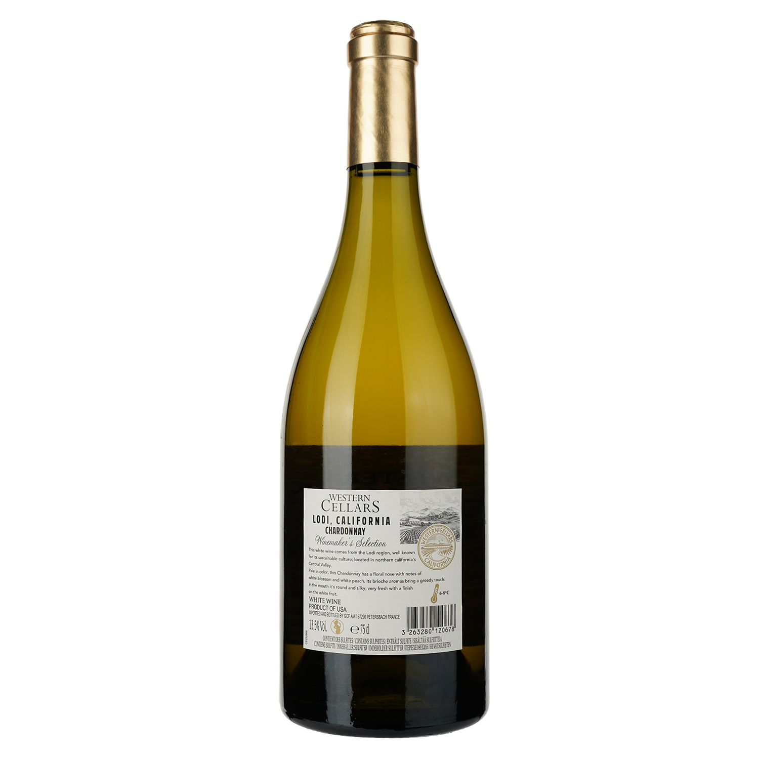 Вино Western Cellars Winemaker's Select Chardonnay, белое, сухое,13%, 0,75 л (878452) - фото 2