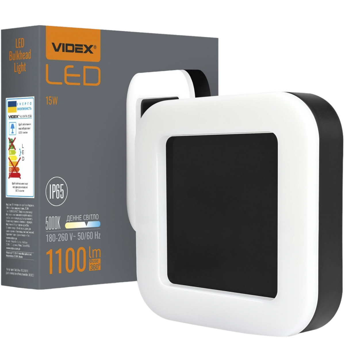 Світильник Videx LED ART IP65 15W 5000K квадратний Black (VL-BHFS-155B) - фото 1