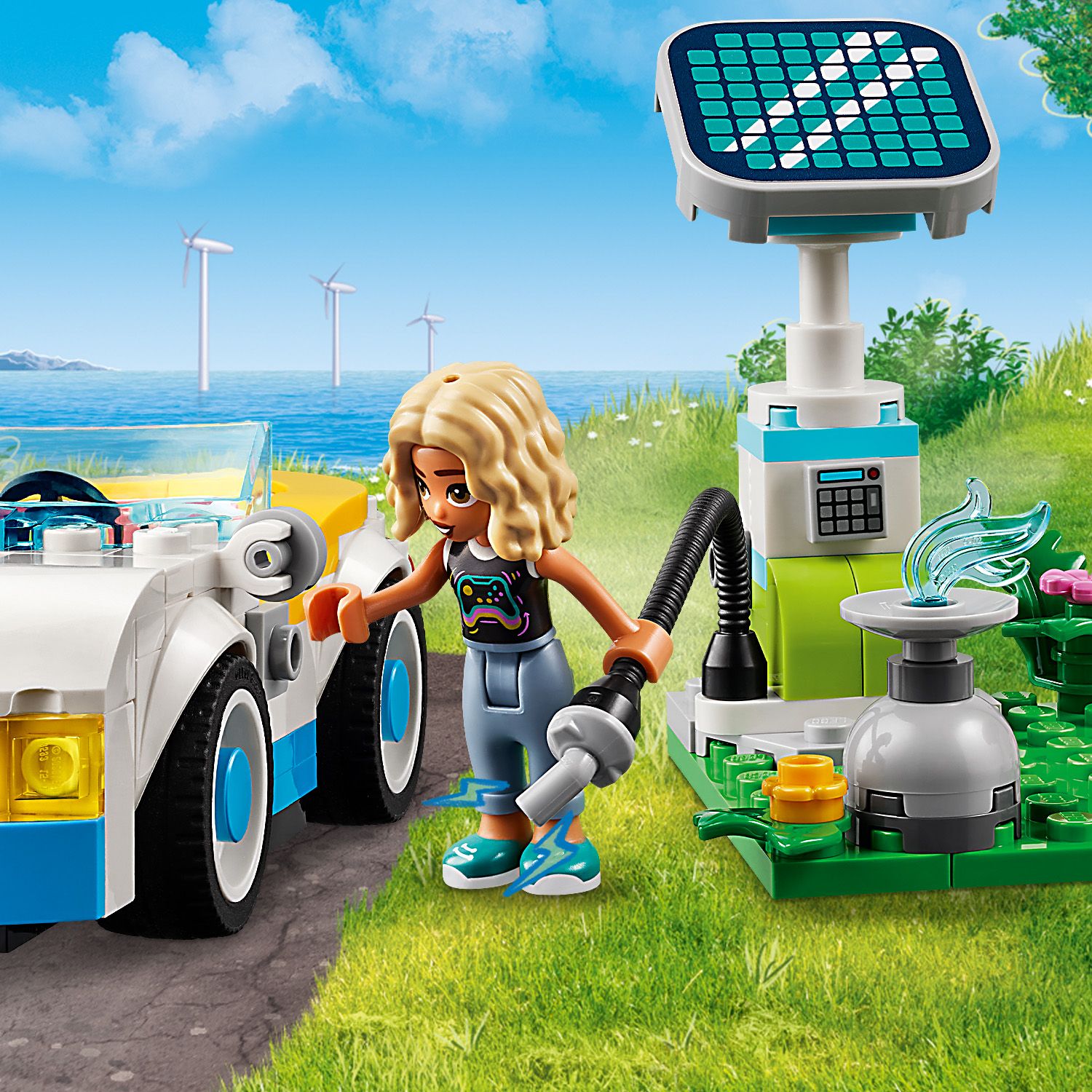 Конструктор LEGO Friends Электромобиль и зарядное устройство 170 детали (42609) - фото 7