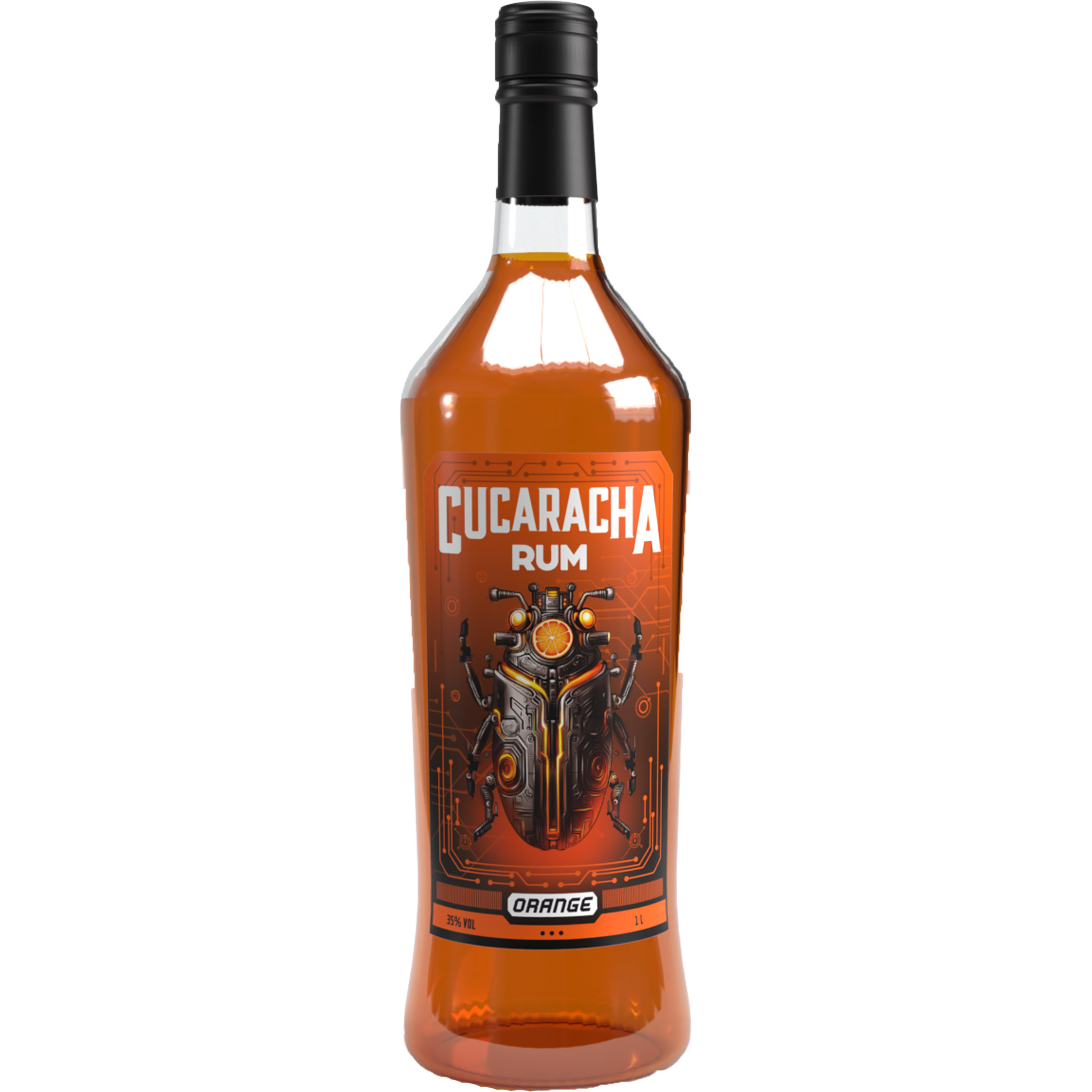 Алкогольный напиток Cucaracha Rum Spicy Orange 35% 1л - фото 1