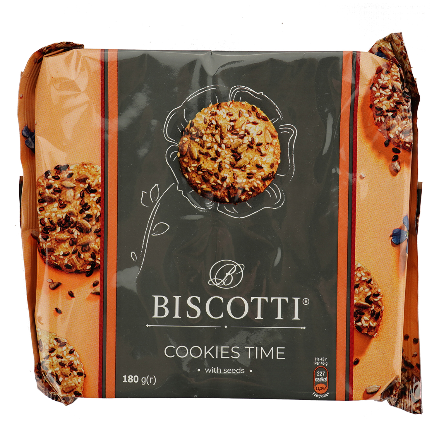 Печиво Biscotti Cookies time з насінням 150 г (800306) - фото 1