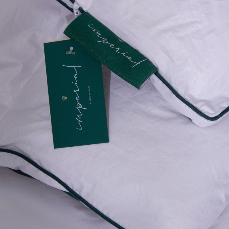 Одеяло пуховое MirSon Imperial Style, демисезонное, 205х140 см, белое с зеленым кантом - фото 7
