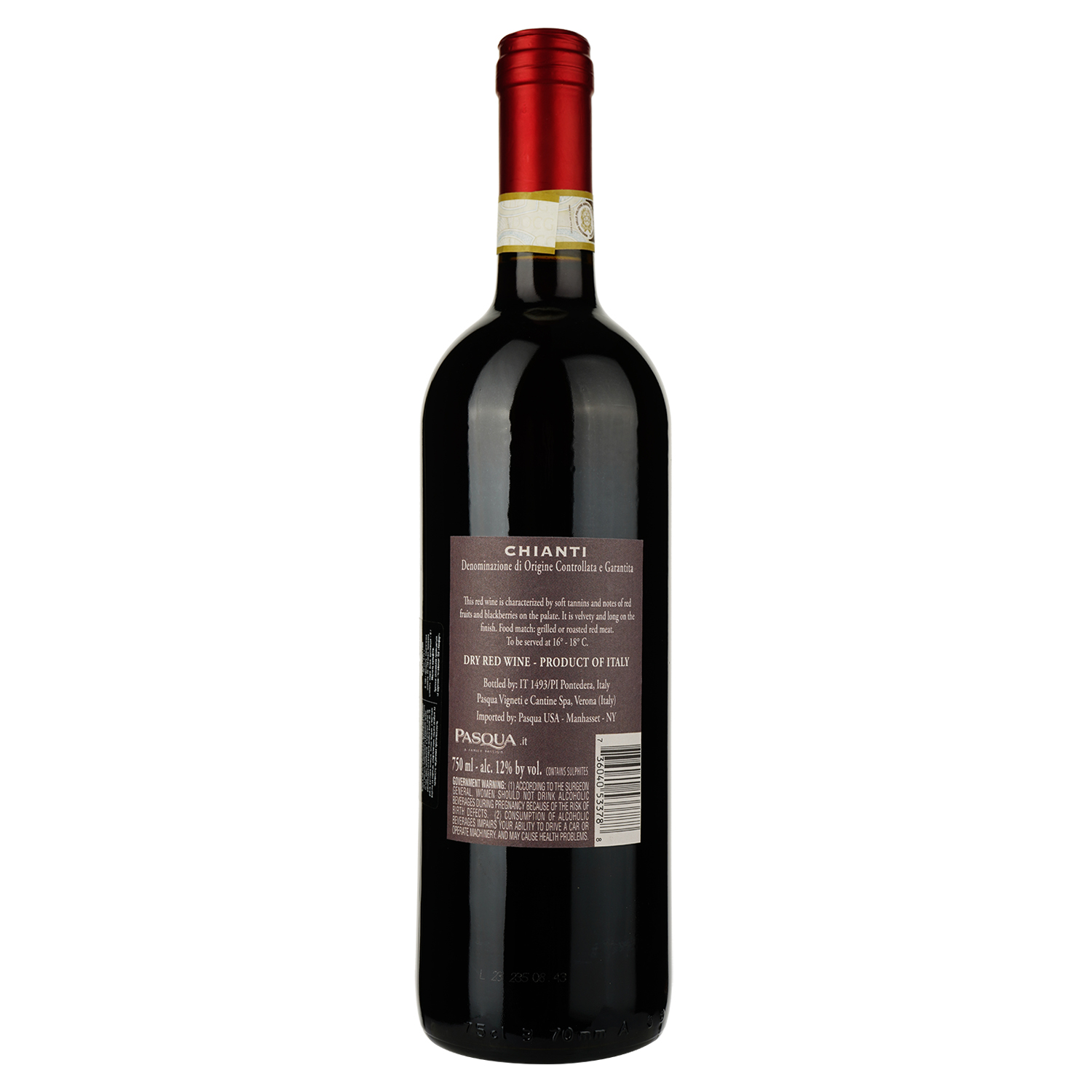 Вино Pasqua Chianti DOCG, червоне, сухе, 12%, 0,75 л - фото 2