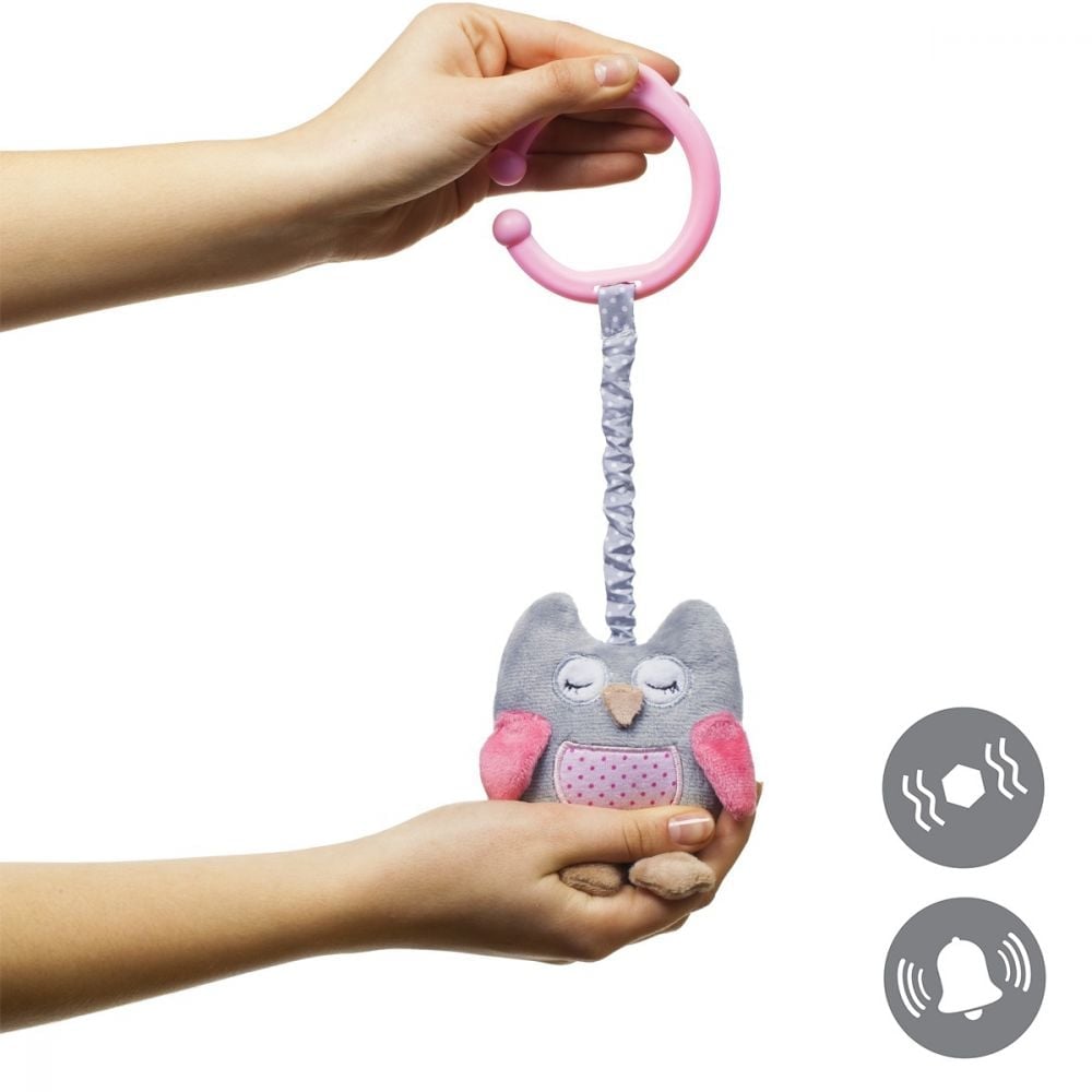 Іграшка-обіймашка BabyOno Сова, з вібрацією, рожевий (442) - фото 3