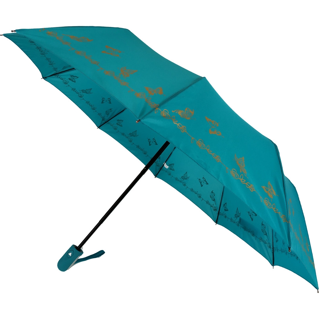 Жіноча складана парасолька напівавтомат Bellissimo 99 см бірюзова - фото 1