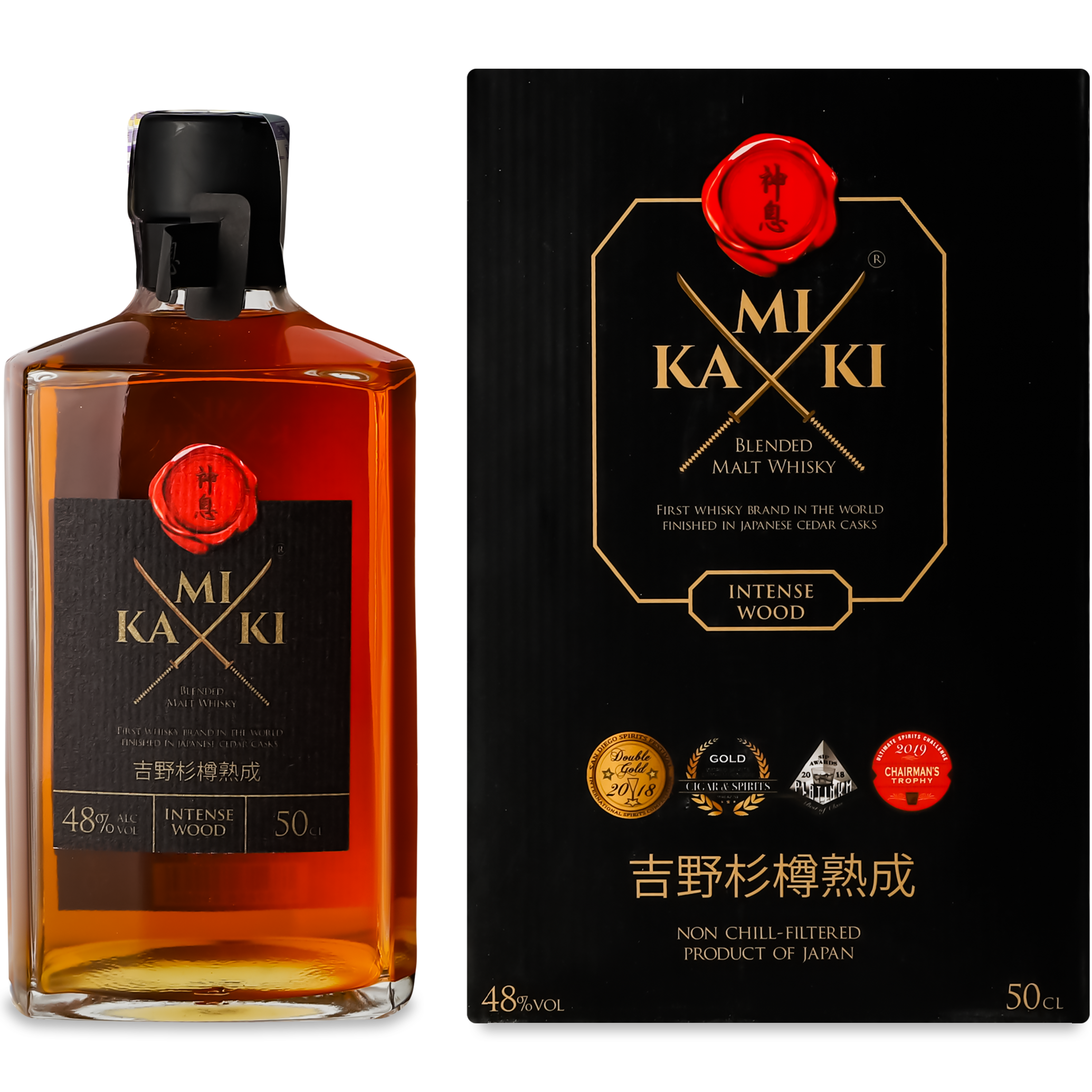 Виски Kamiki Intense Wood Blended Malt Whiskey, 48%, 0,5 л (827264) - фото 1