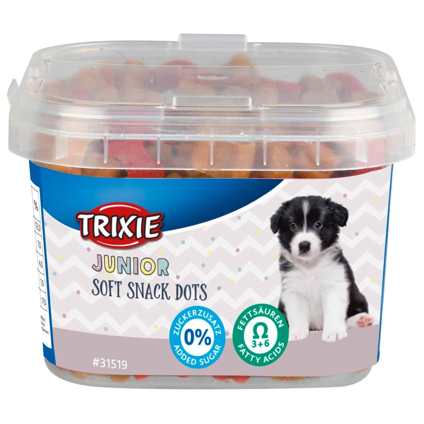 Витаминизированное лакомство для щенков Trixie Junior Soft Snacks, с курицей, бараниной и лососем, 140 г - фото 1