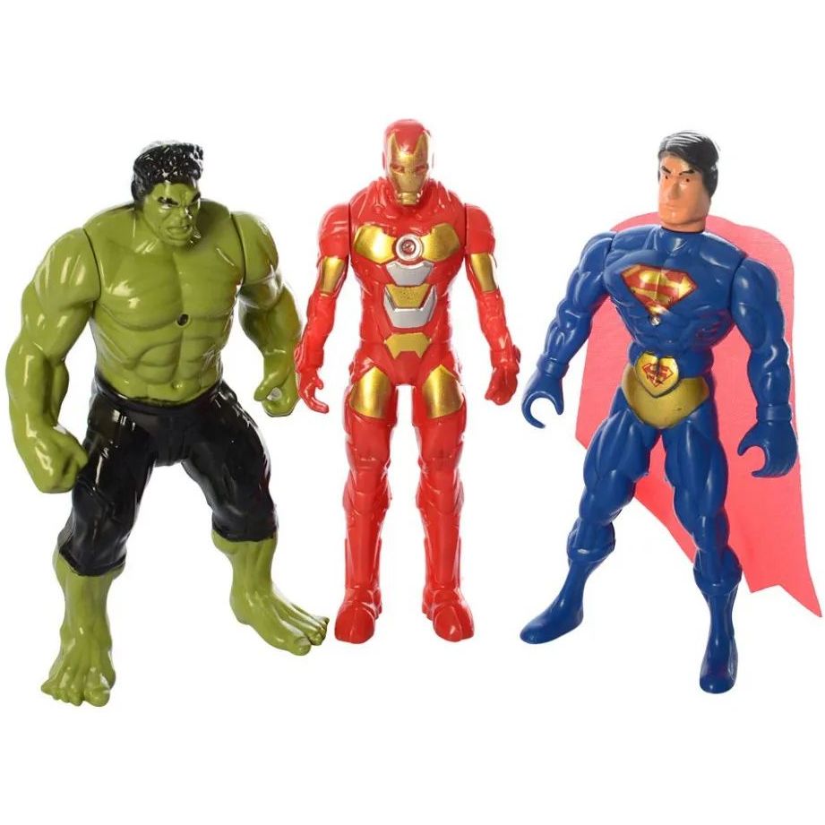 Фигурки супергероев Metr+ Супермен, Халк и Железный Человек 899-31-32-33K - фото 1