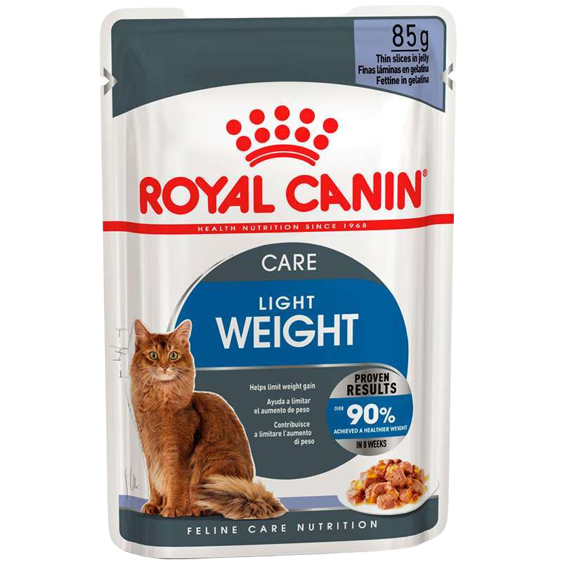 Вологий корм з м'ясом для зниження ваги у дорослих котів Royal Canin Llight weight jelly, 85 г (4152001) - фото 1