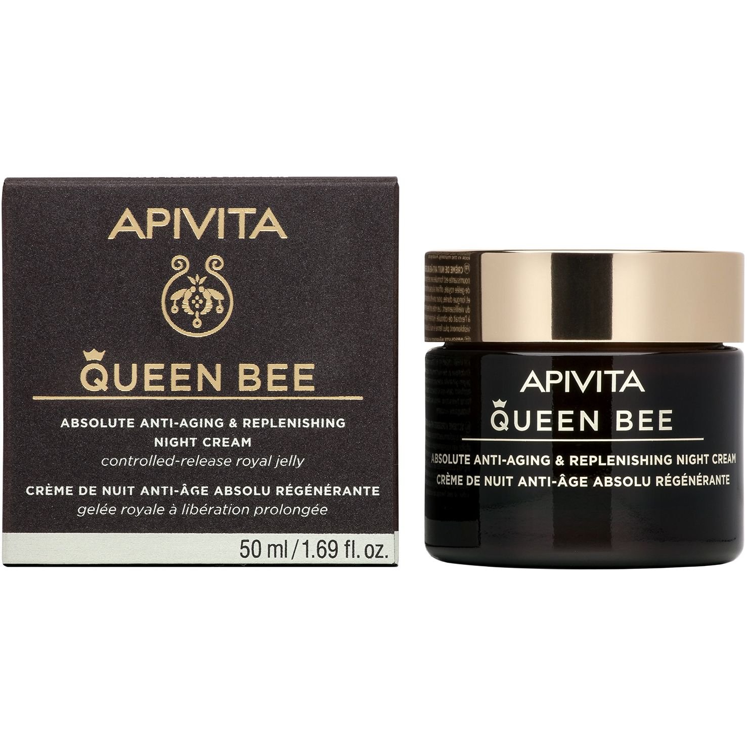 Ночной крем Apivita Queen Bee для комплексного антивозрастного и восстанавливающего действия, 50 мл - фото 1
