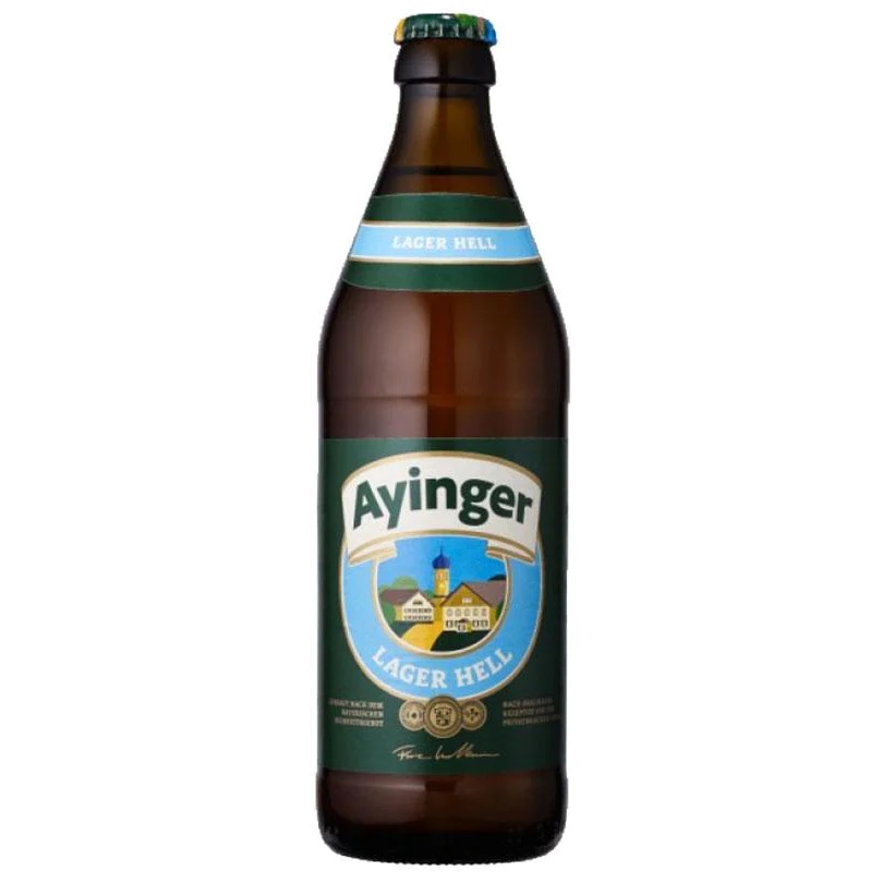Пиво Ayinger Lager Hell, светлое, 4,9 %,0,5 л - фото 1