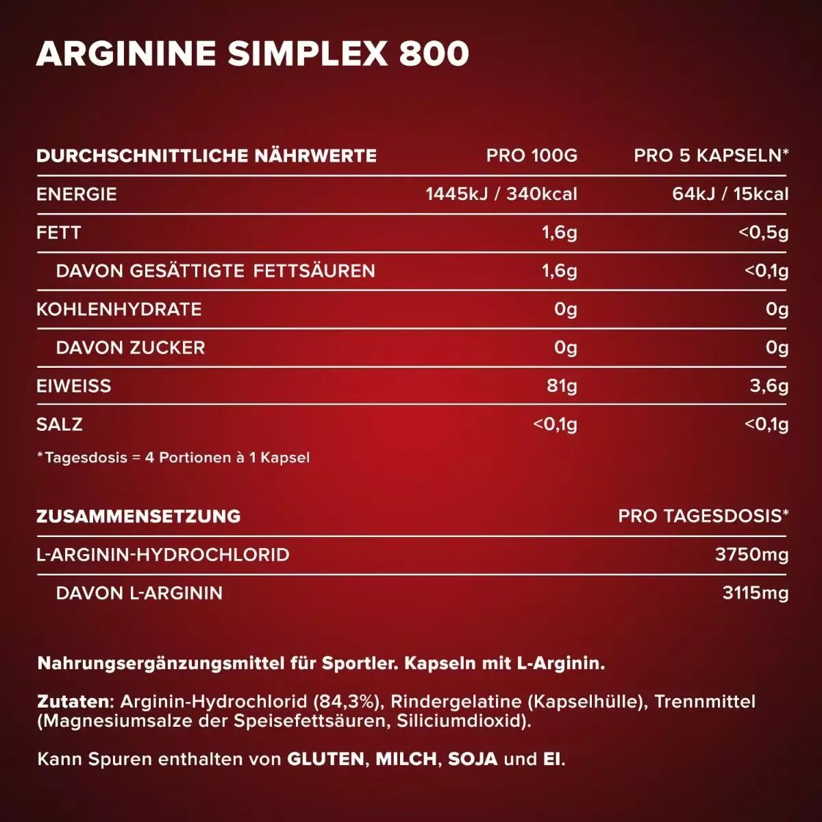Аминокислоты IronMaxx Arginin Simplex 800, 130 капсул - фото 5