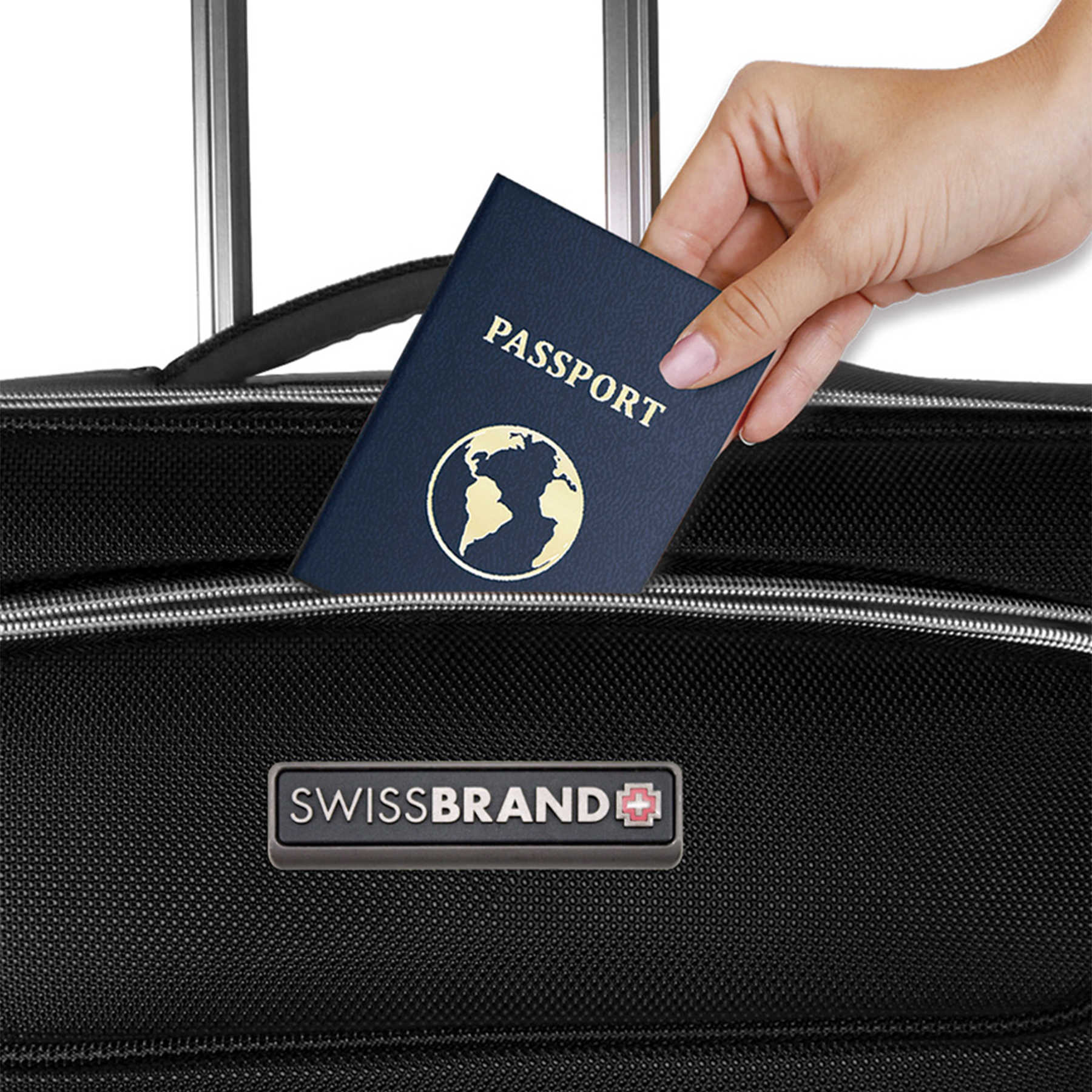 Чемодан Swissbrand Austria M Black (SWB_LEAUS001M) - фото 3