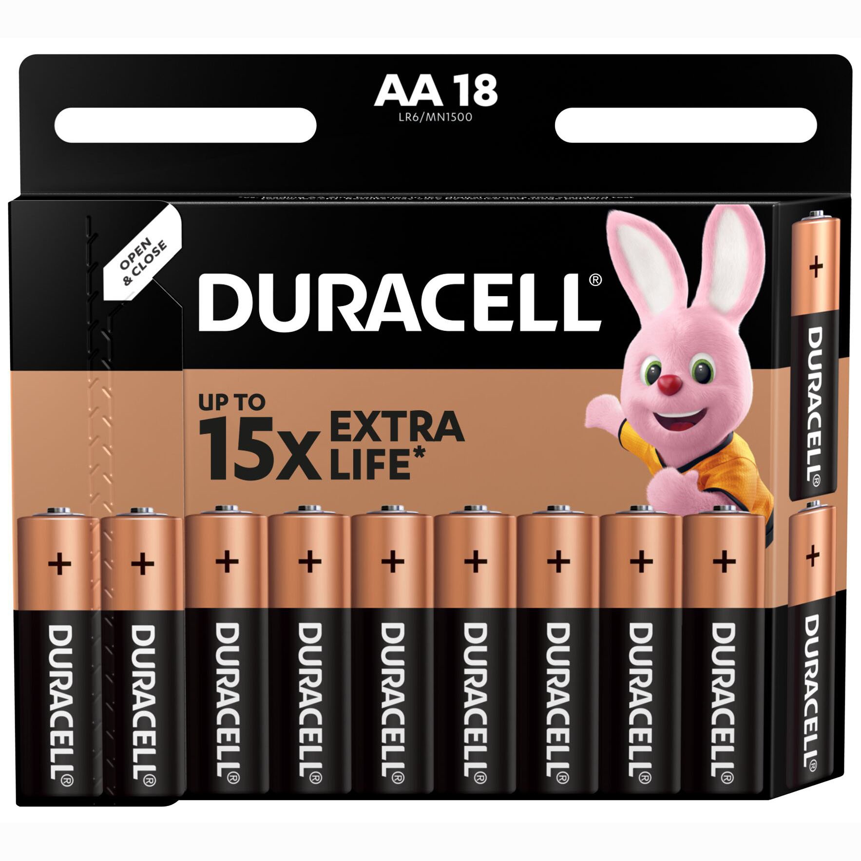 Щелочные батарейки пальчиковые Duracell 1,5 V АA LR6/MN1500, 18 шт. (737055) - фото 2