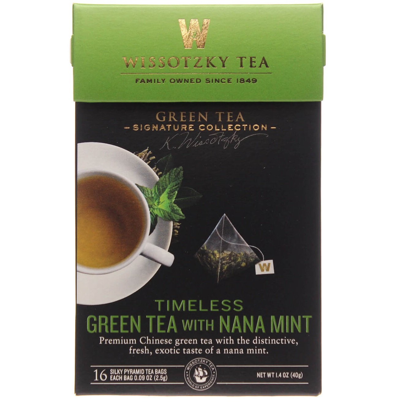Чай зелений Wissotzky Tea з марокканською м'ятою 40 г (16 шт. х 2.5 г) (674900) - фото 2