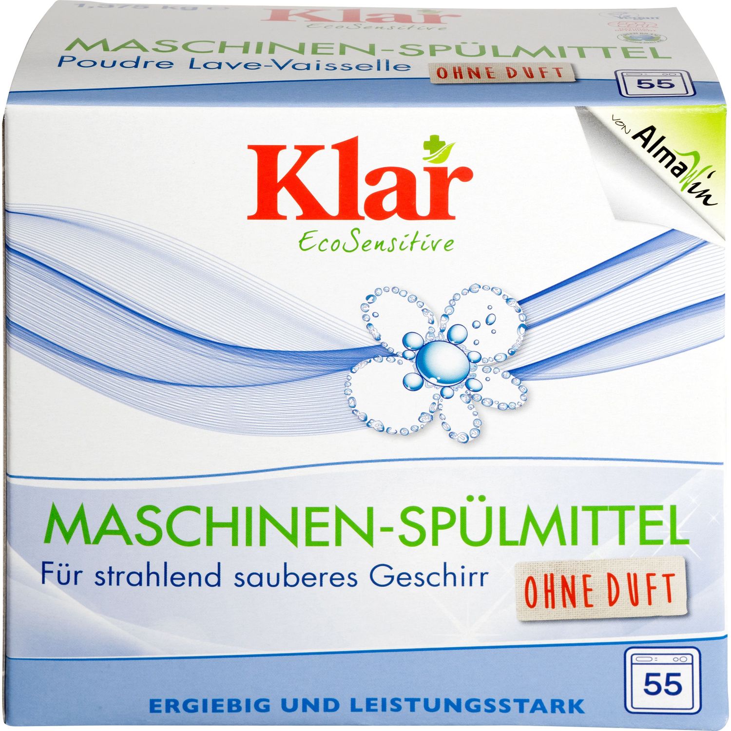 Органический порошок для посудомоечных машин Klar, 1,375 кг - фото 1