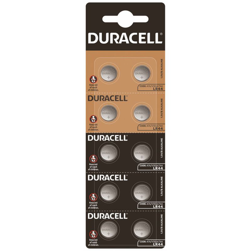 Батарейки Duracell HSDC LR44 5X2, 10 шт. (5008184) - фото 1