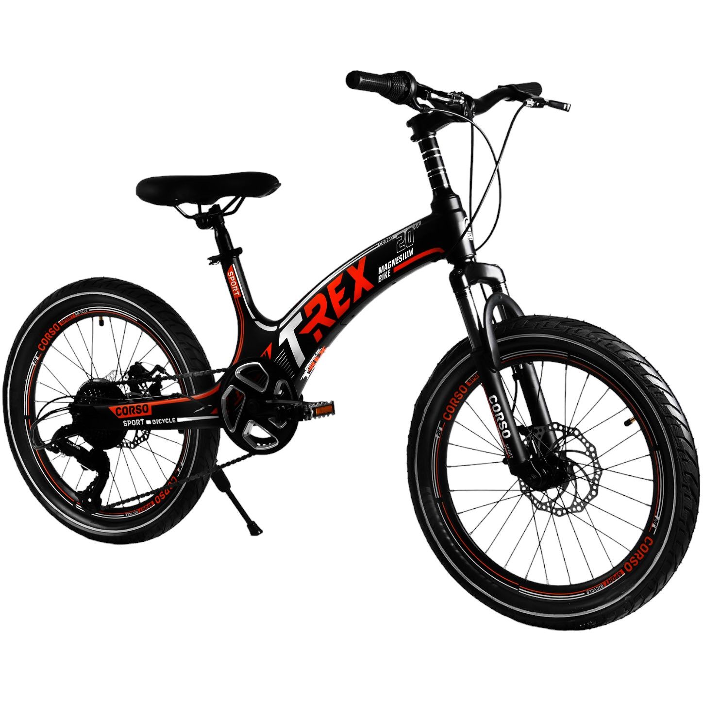 Детский спортивный велосипед Corso 20 дюймов черно-оранжевый 231889 - фото 1