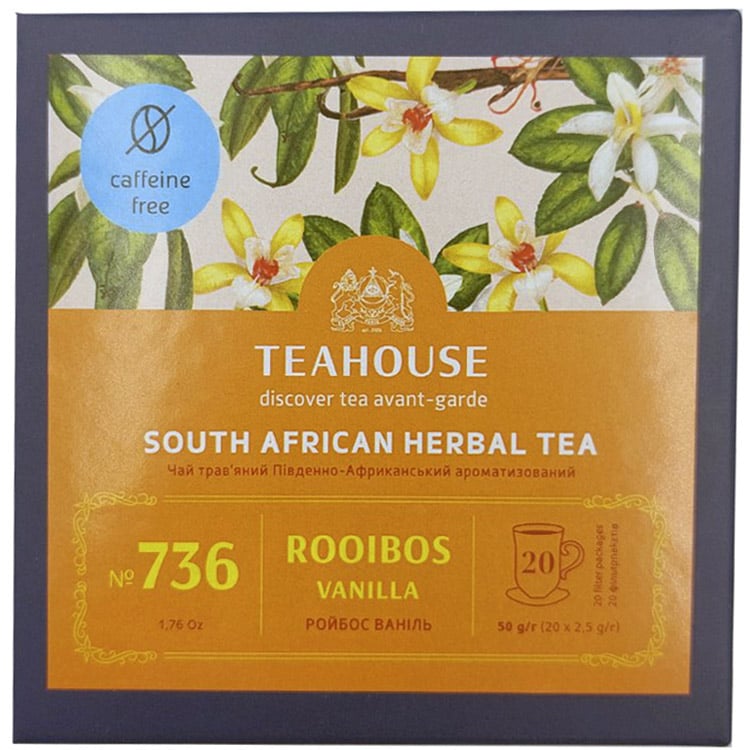 Чай трав'яний Teahouse Ройбос Ваніль №736, 20 шт. x 2.5 г - фото 1