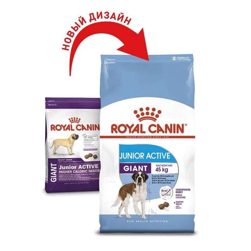 Сухой корм для щенков гигантских пород от 8 до 24 месяцев с повышенной активностью Royal Canin Giant Junior Active, 15 кг (3042150) - фото 2