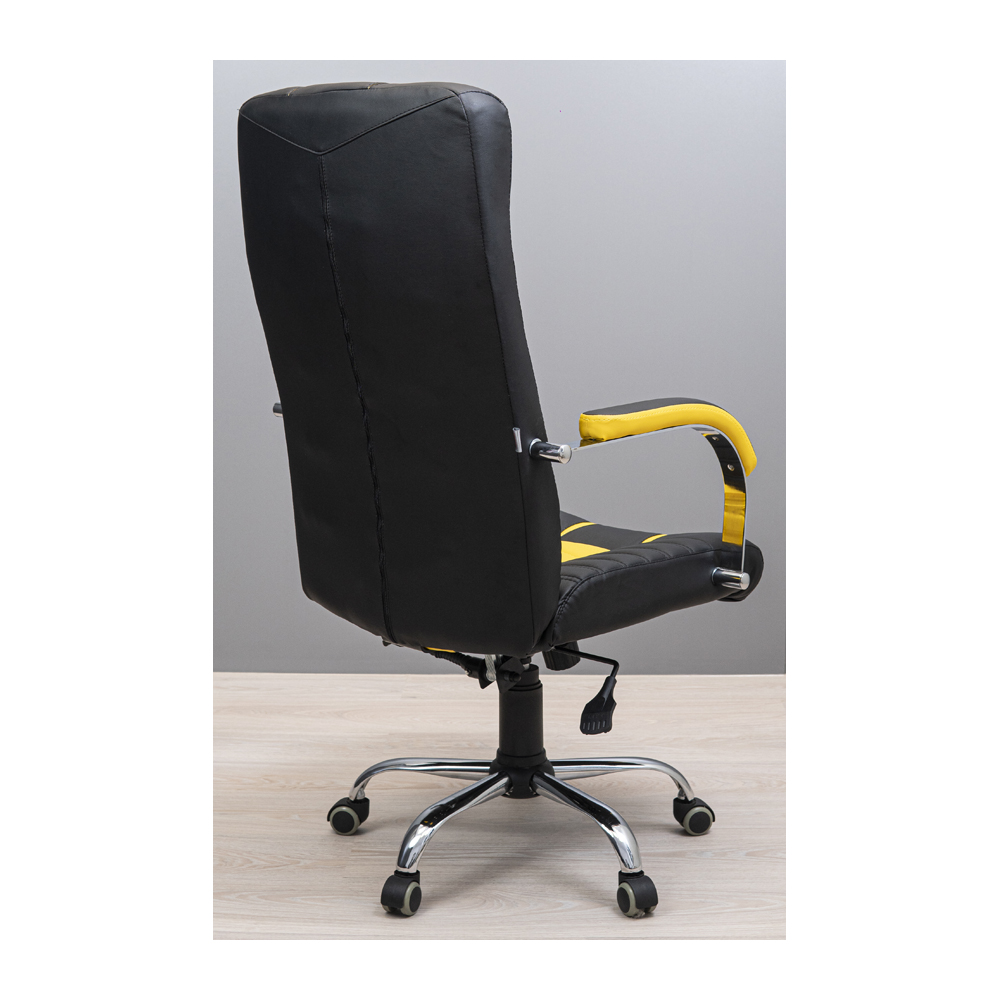 Крісло офісне Richman Атлант Хром M-2 Anyfix Флай чорний + жовтий (RCM-1004) - фото 4