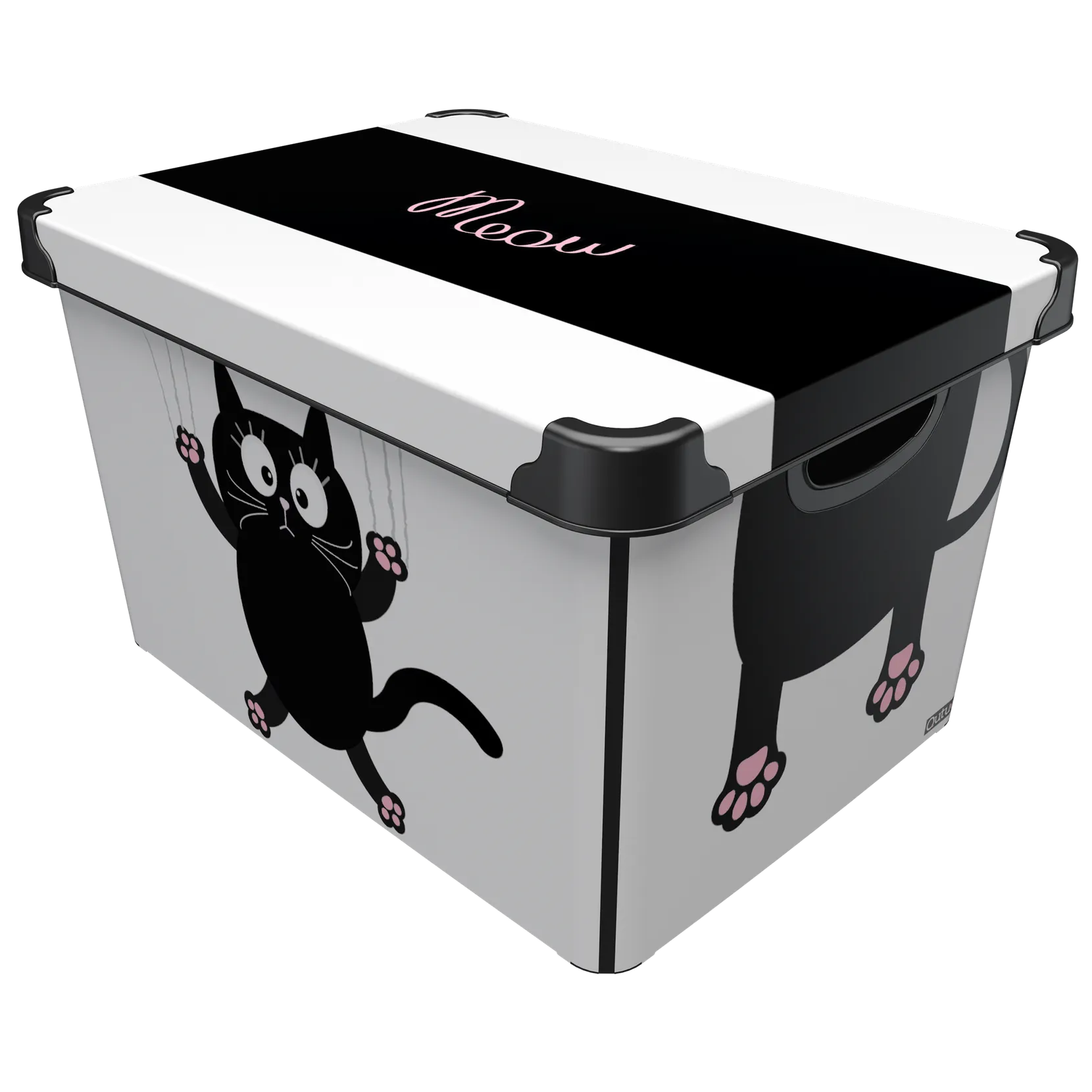 Коробка Qutu Style Box Meow Black, 20 л, 41х30х24см, білий. (STYLE BOX с/к MEOW BLACK 20л.) - фото 1