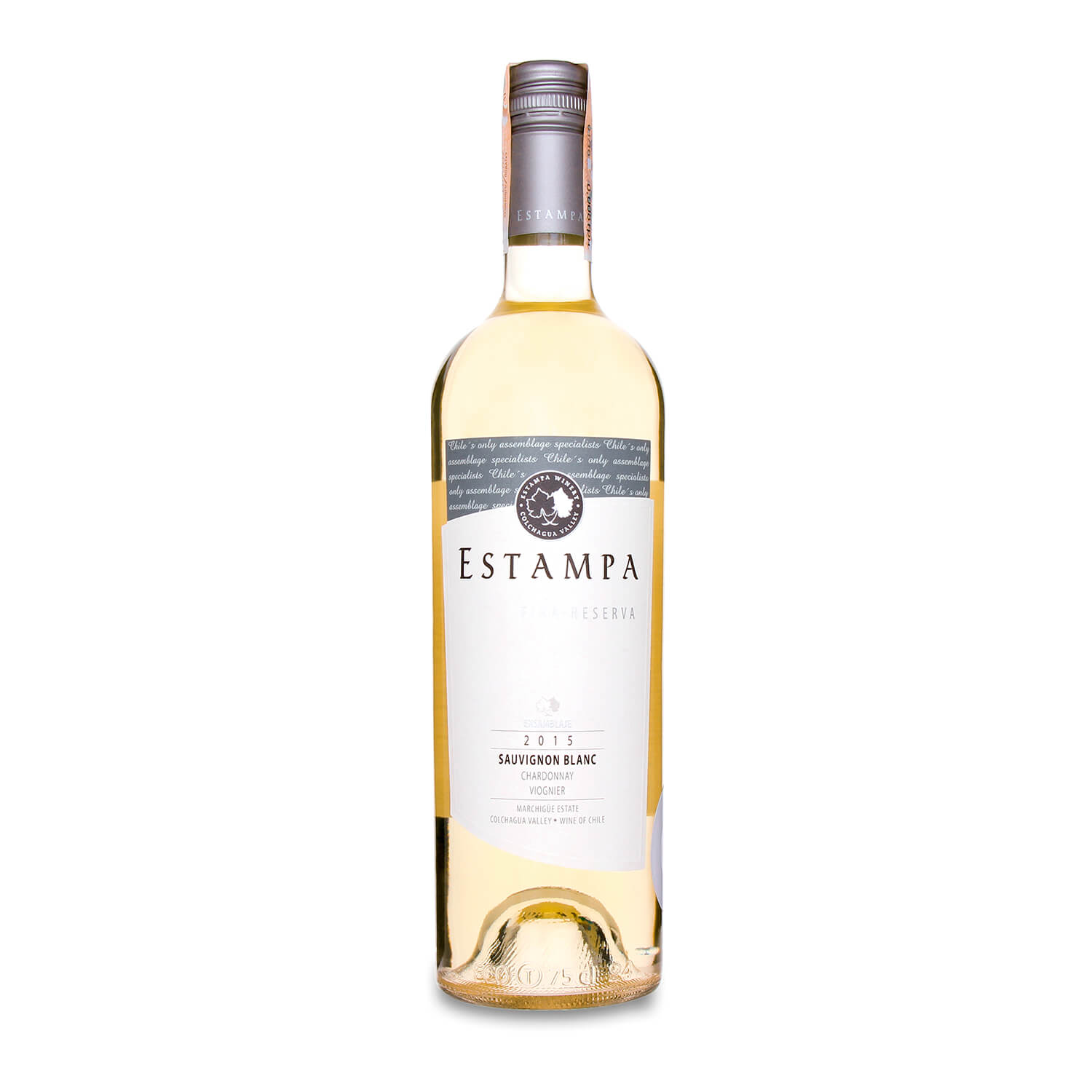 Вино Estampa Fina Reserva Sauvignon Blanc Chardonnay Viognier, біле, сухе, 13%, 0,75 л (446428) - фото 1