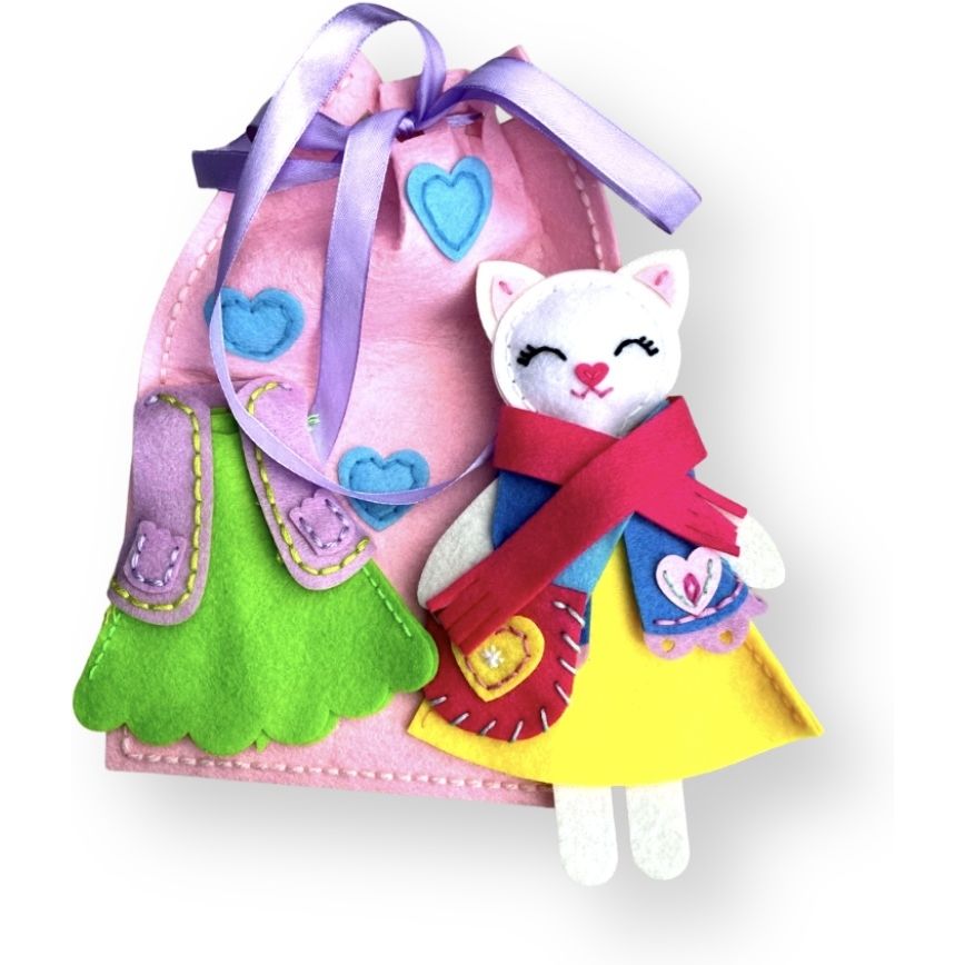 Набор для шитья игрушки Аплі Краплі Котик с одеждой и аксессуарами (ЗІ-01) - фото 1
