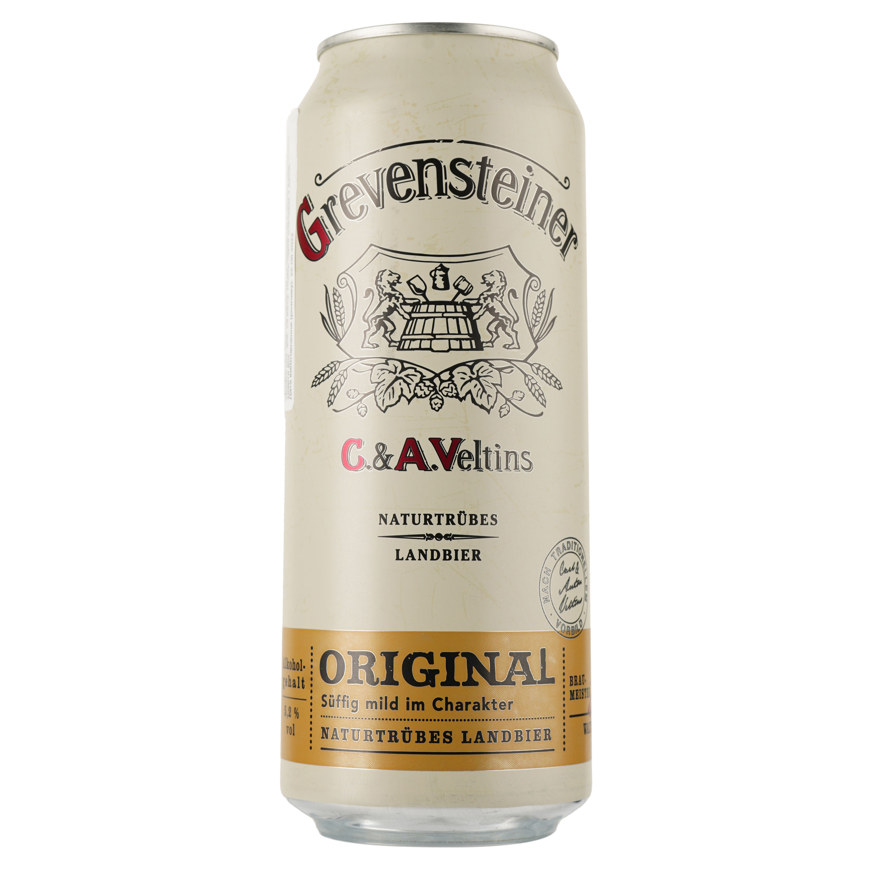 Пиво Grevensteiner Original 5.2% світле бурштинове 0.5 л з/б - фото 1