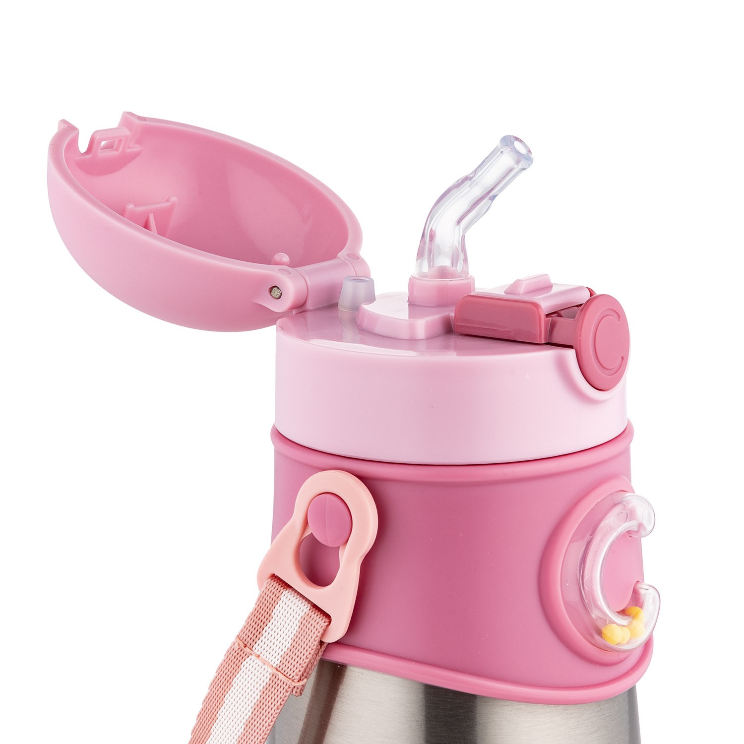 Термо-поильник Canpol babies с силиконовой трубочкой, 300 мл, розовый (74/054_pin) - фото 3