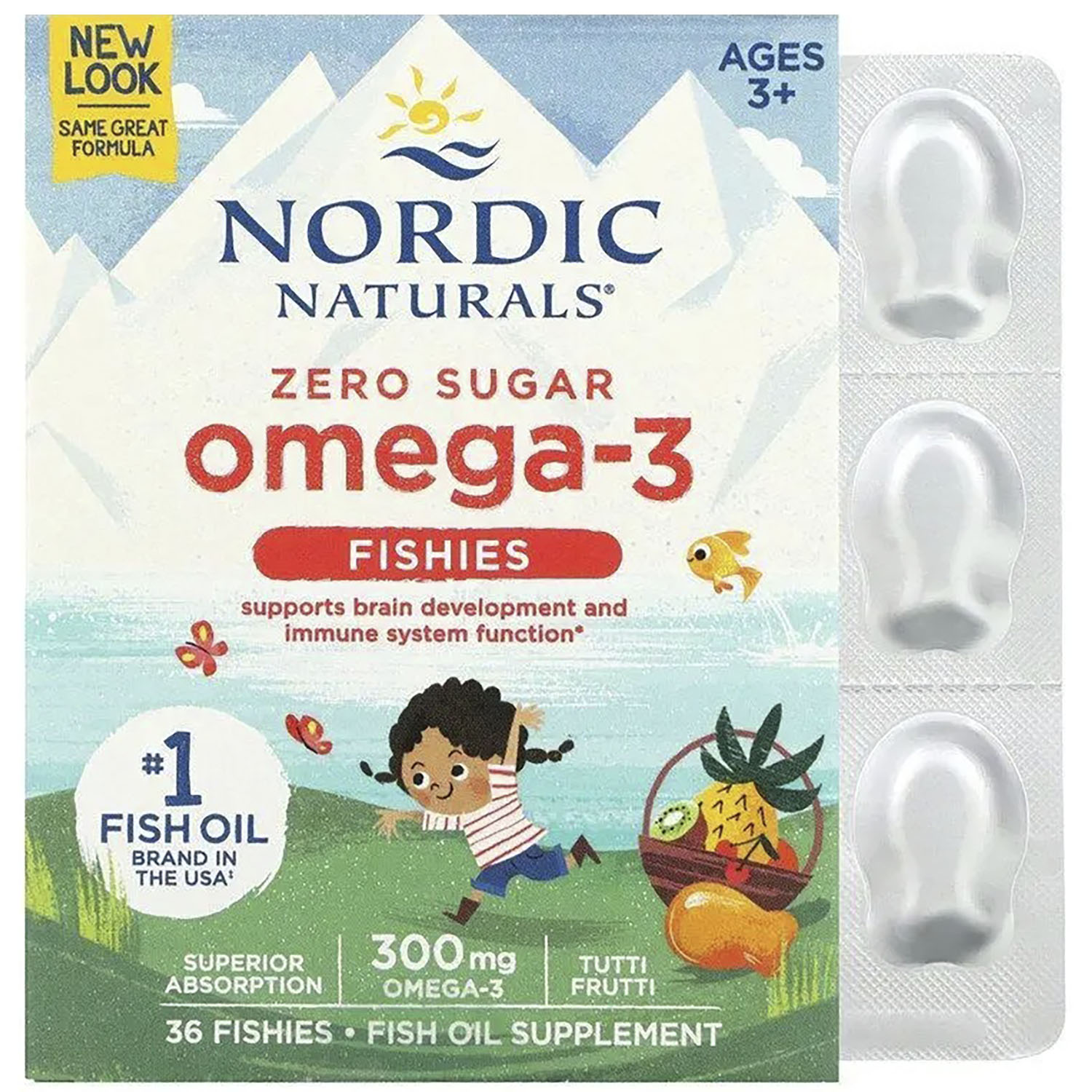 Риб'ячий жир Nordic Naturals Nordic Omega-3 Fishies для дітей фрукти 300 мг 36 желе - фото 1