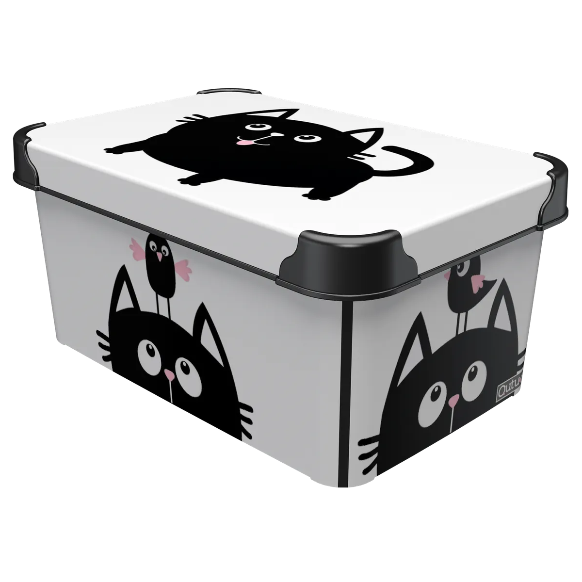 Коробка Qutu Style Box Meow Black, 5 л, 28,5х19х13,5 см, білий (STYLE BOX с/к MEOW BLACK 5л.) - фото 1