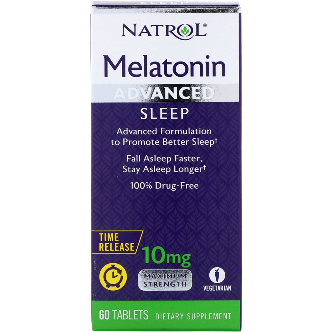 Мелатонин медленного высвобождения Natrol Melatonin Advanced Sleep 10 мг 60 таблеток - фото 1